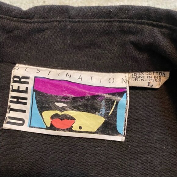 πππππππ Other Destination black folk art colorful pattern crop jacket. L - Picture 14 of 15
